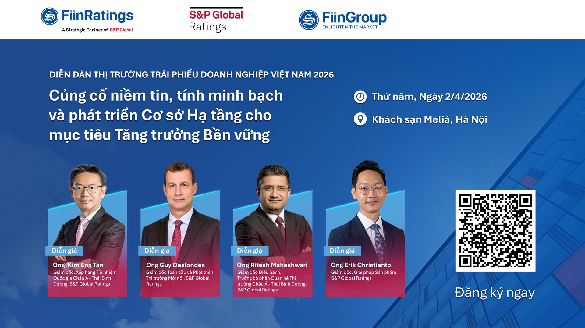 Các chuyên gia S&P Global Ratings mang kinh nghiệm quốc tế đến Diễn đàn Thị trường Trái phiếu Doanh nghiệp Việt Nam 2026